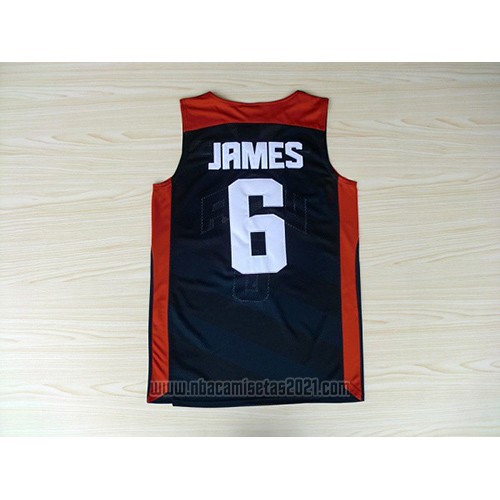 Camiseta USA 2012 Lebron James #6 Negro
